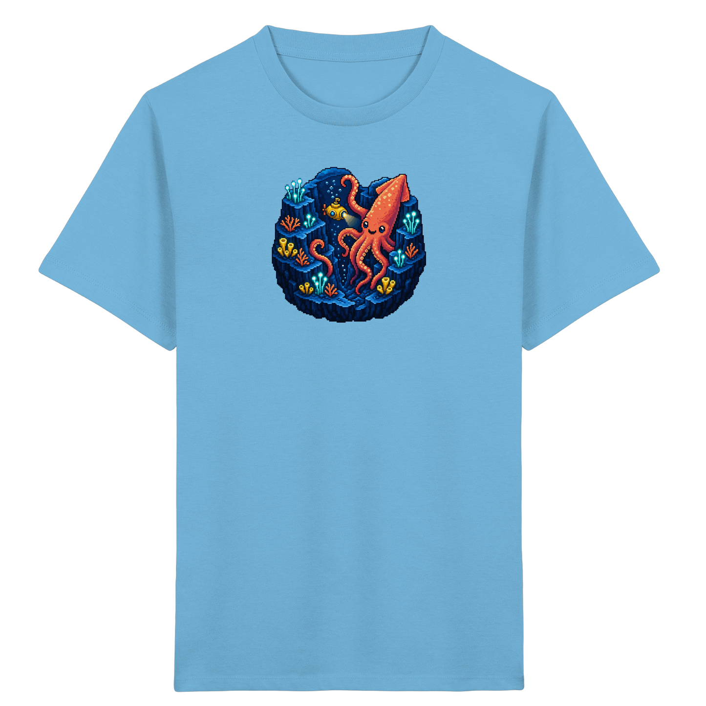 Abenteuer Tintenfisch im Retro Look - Kinder Bio T-Shirt