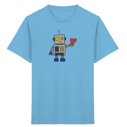 Verspieltes Roboter T-Shirt mit Herz - Kinder Bio T-Shirt