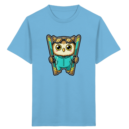 Niedliche Eule auf Skiern T-Shirt - Kinder Bio T-Shirt