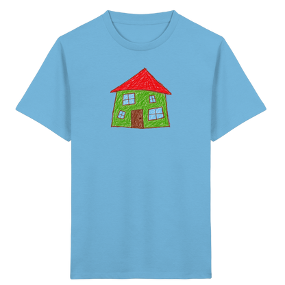 Grünes Haus mit vier Fenstern - Kinder Bio T-Shirt