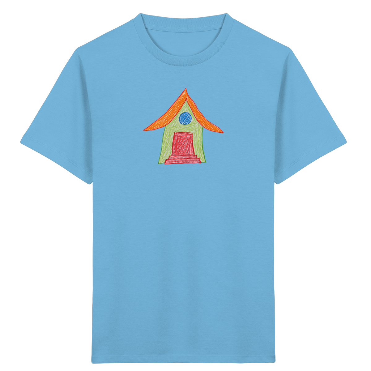 Grünes Haus mit Dachüberhang - Kinder Bio T-Shirt