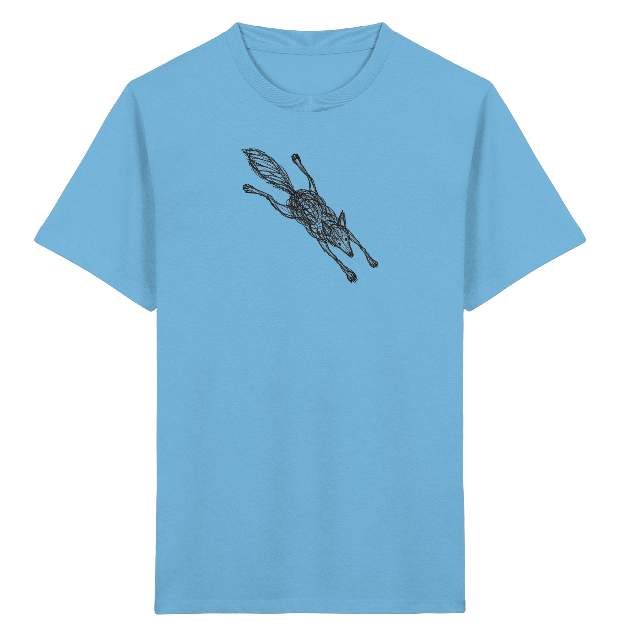 Kinder-T-Shirt mit Wolf von oben