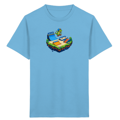 Cooles Skater Dinosaurier Pixel Shirt - Kinder Bio T-Shirt