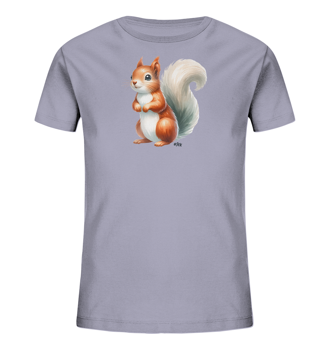 Aufrecht stehendes Eichhörnchen Motiv auf Kinder T-Shirt