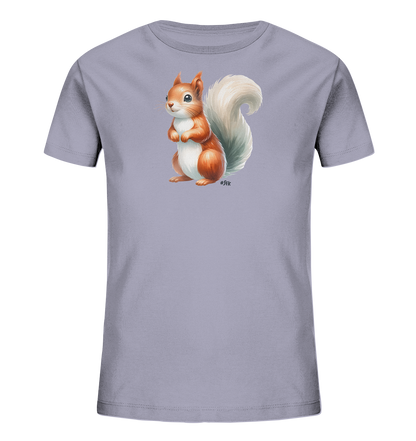 Aufrecht stehendes Eichhörnchen Motiv auf Kinder T-Shirt