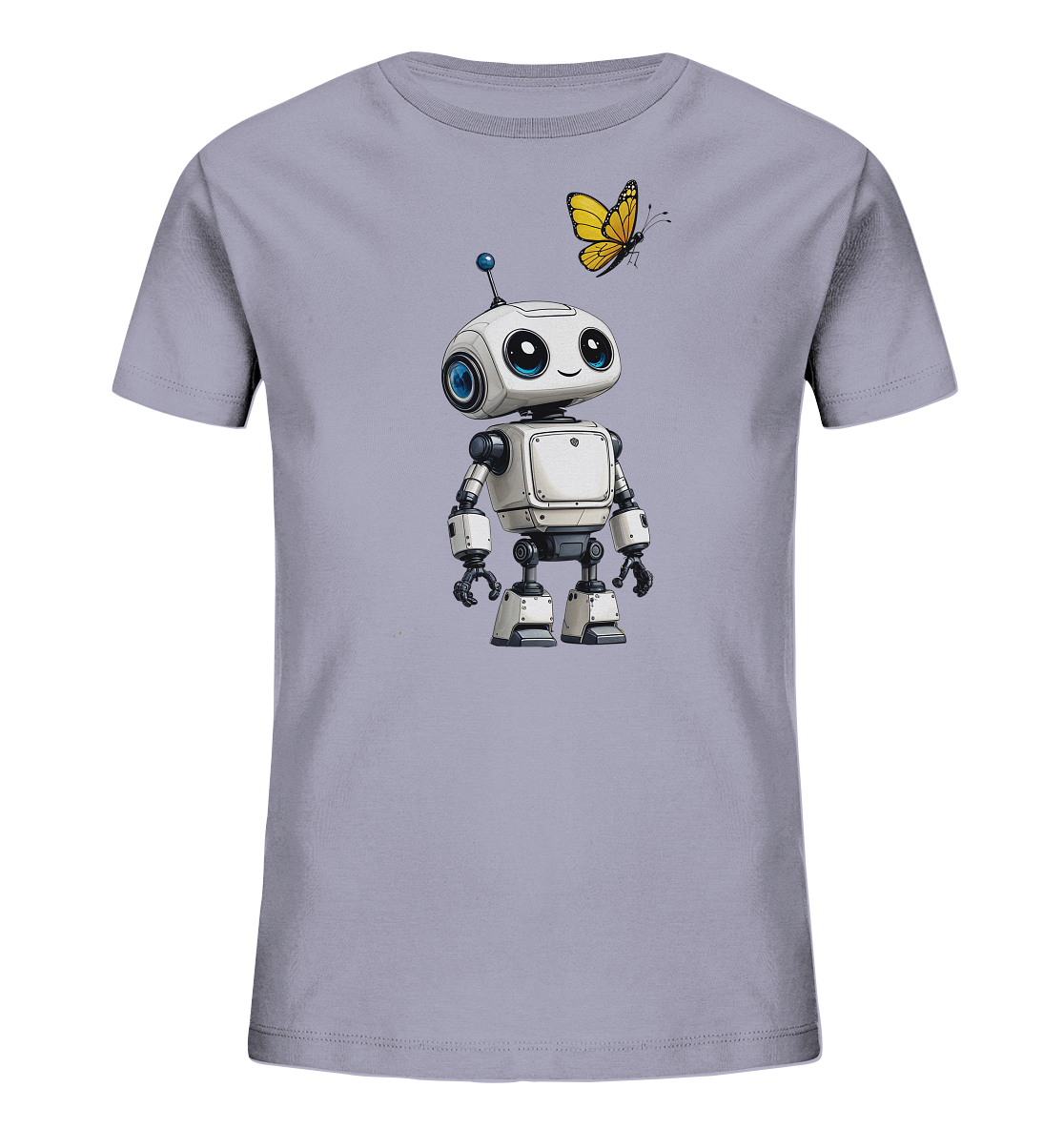 Kinder T-Shirt mit kleinem Roboter und Schmetterling