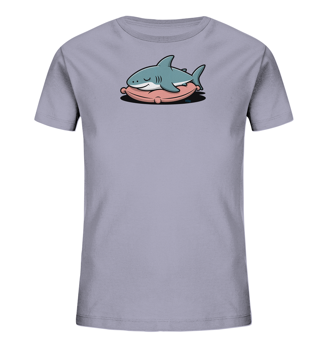 Schlafender Hai auf rosa Kissen Kinder T-Shirt