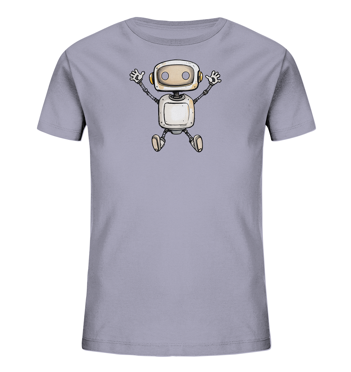 Kinder T-Shirt Roboter beim Freudensprung - Kinder Bio T-Shirt