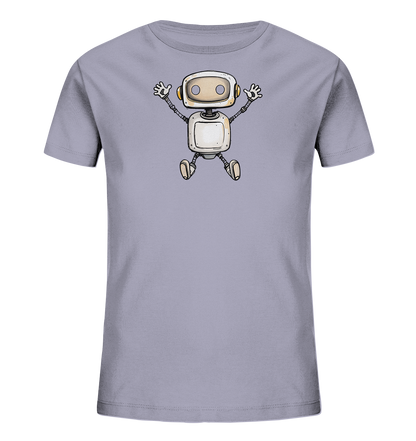 Kinder T-Shirt Roboter beim Freudensprung - Kinder Bio T-Shirt