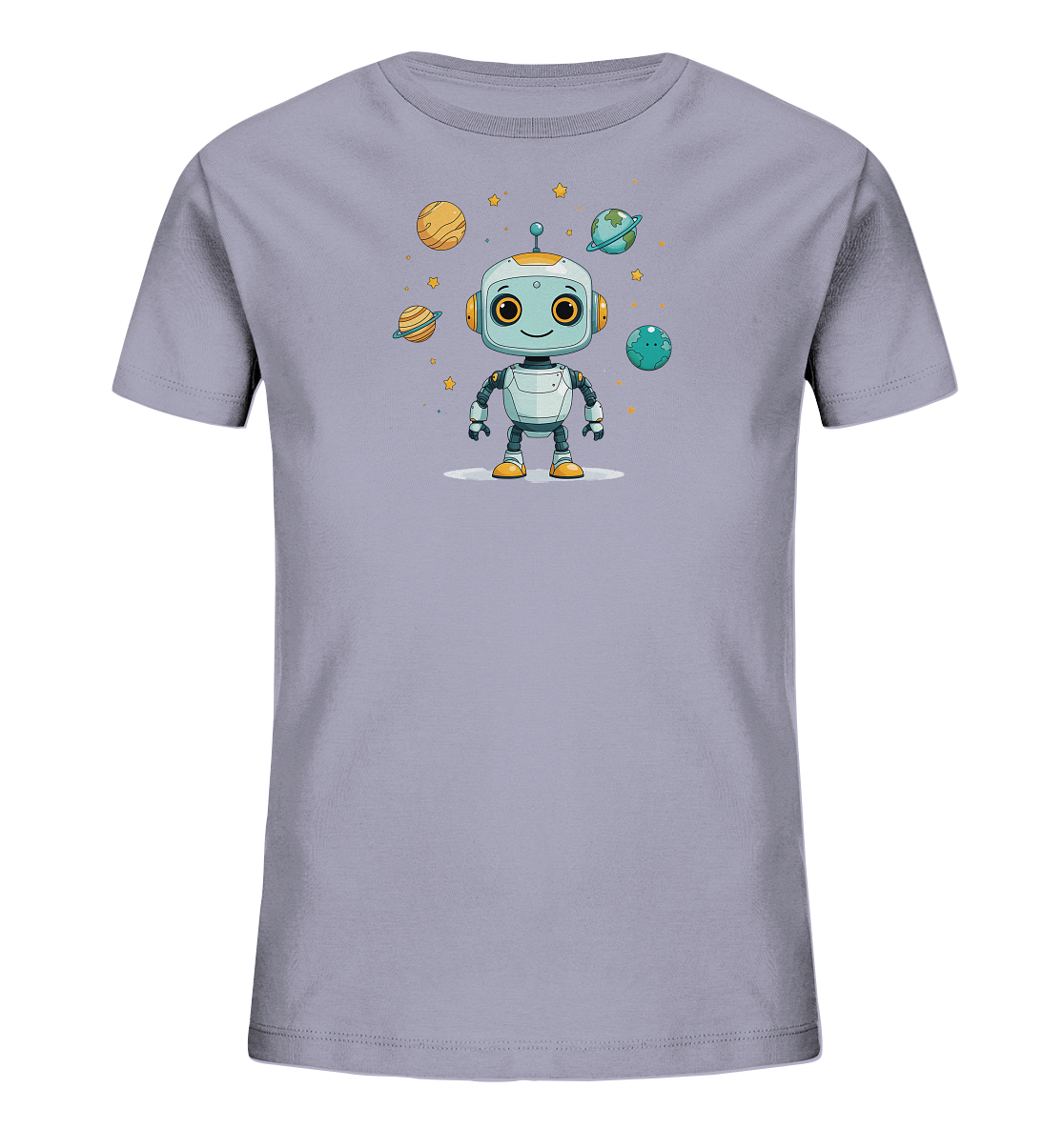Kinder-T-Shirt | Galaktischer Roboter mit Sternen - Kinder Bio T-Shirt