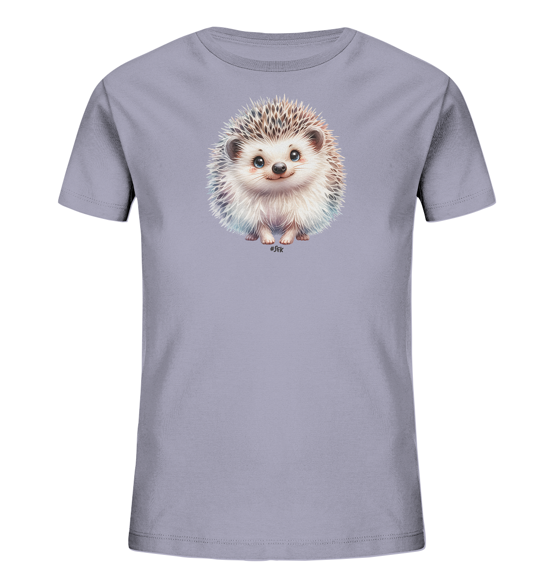 Kinder T-Shirt mit ein kleiner flauschiger Igel mit großen blauen Augen