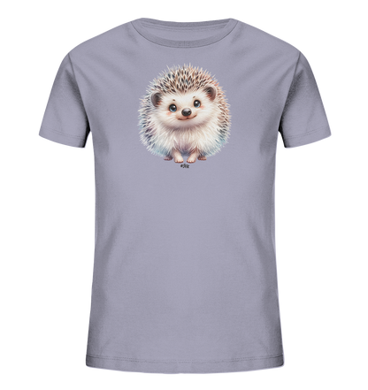 Kinder T-Shirt mit ein kleiner flauschiger Igel mit großen blauen Augen