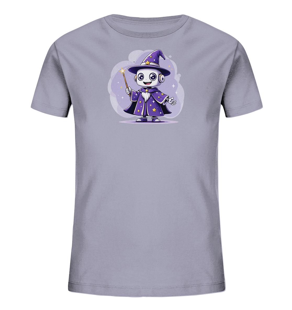 Kinder-T-Shirt | Roboter-Zauberer mit Sternen - Kinder Bio T-Shirt