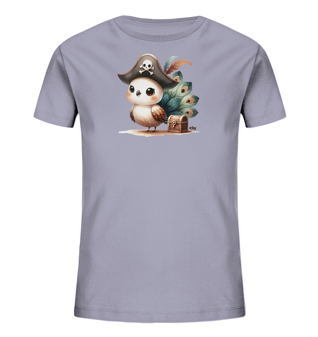 Kinder T-Shirt mit Federpirat und kleiner Truhe