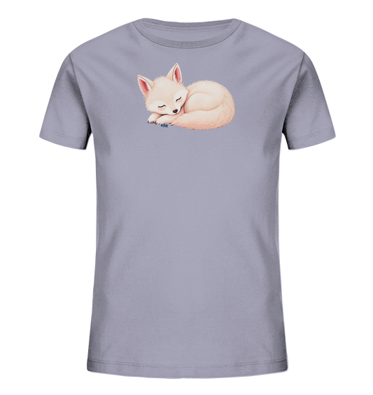 Kinder T-Shirt mit ein zusammengerollter schlafender Fuchs mit geschlossenen Augen