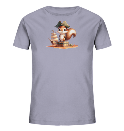 Kinder T-Shirt mit Eichhörnchen als Pirat und Schatztruhe