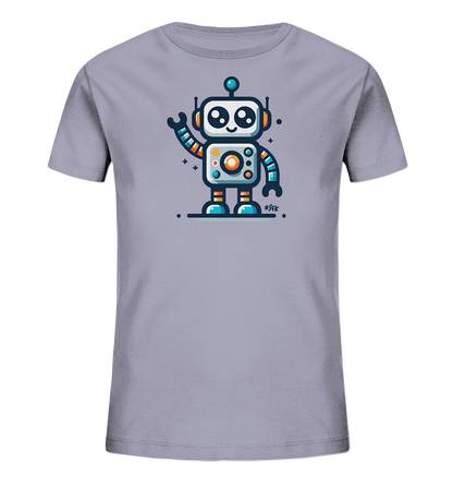 Kinder-T-Shirt mit winkendem buntem Roboter