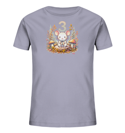 Kinder T-Shirt mit Maus, Geschenk und Zahl 3