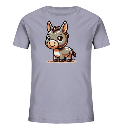 Kinder T-Shirt mit freundlichem Cartoon-Esel, großen Augen und langen Ohren