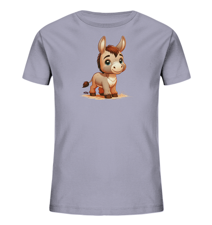 Kinder T-Shirt mit ein freundlicher Esel mit großen blauen Augen