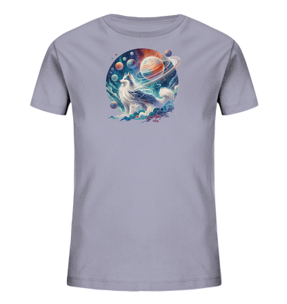 Kinder-T-Shirt mit Hund in einer Galaxie