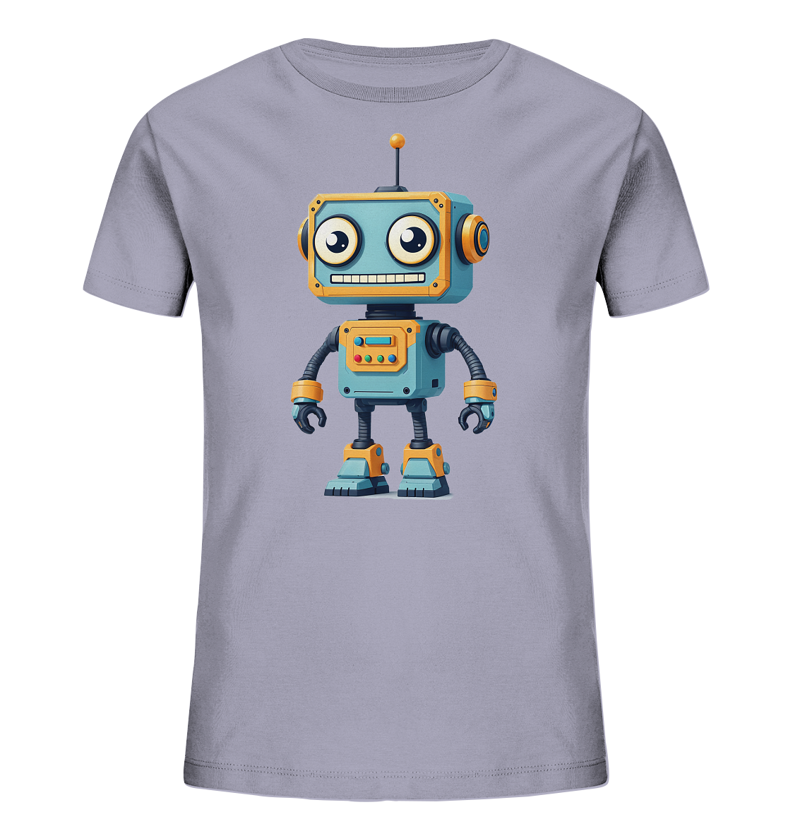 Kinder T-Shirt – Roboter lacht mit großen Augen