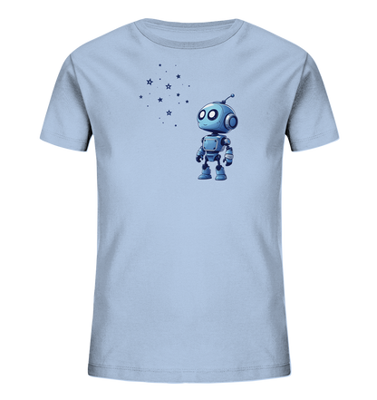 Kinder T-Shirt | Roboter bestaunt blaue Sterne - Kinder Bio T-Shirt