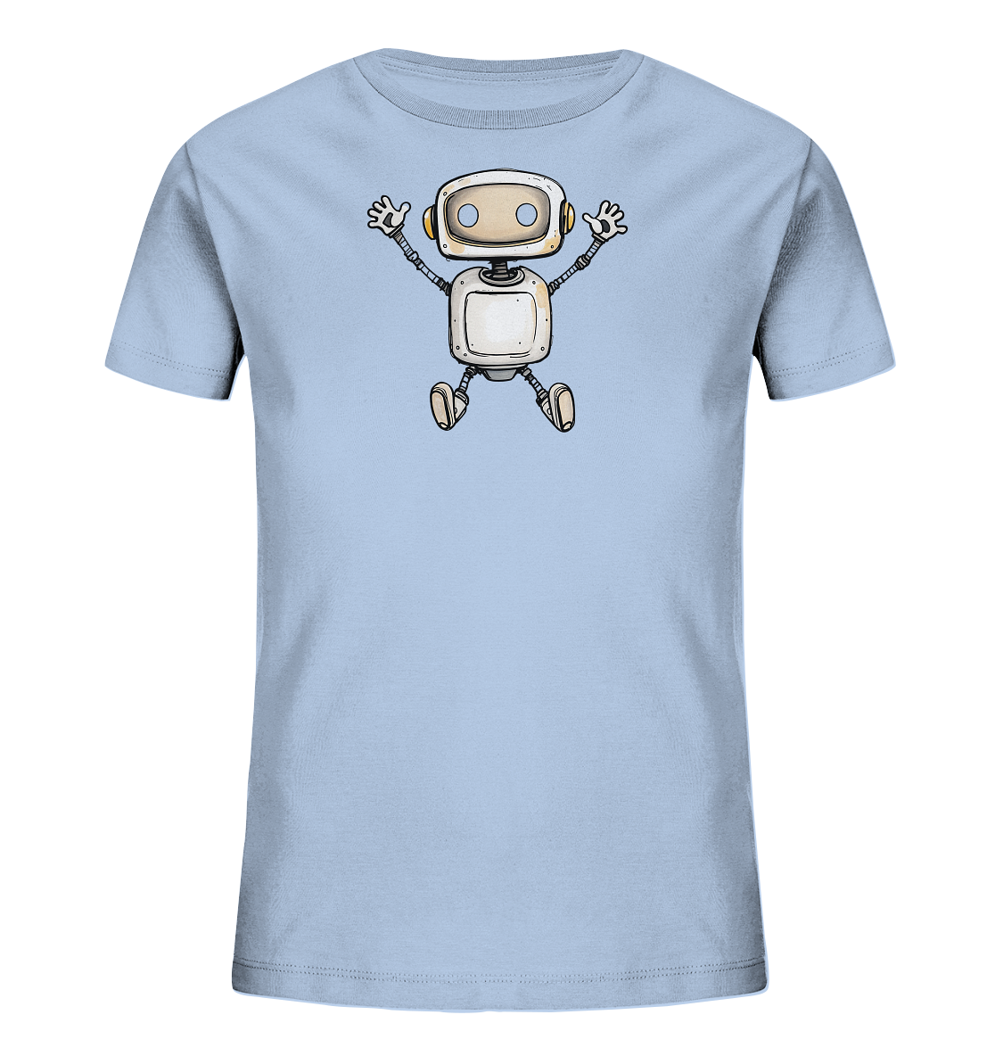 Kinder T-Shirt Roboter beim Freudensprung - Kinder Bio T-Shirt