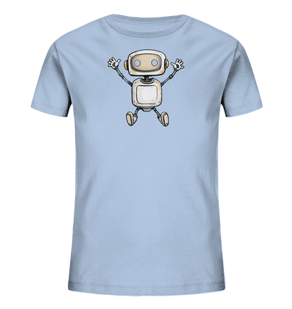 Kinder T-Shirt Roboter beim Freudensprung - Kinder Bio T-Shirt