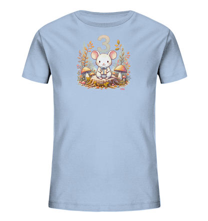 Kinder T-Shirt mit Maus, Geschenk und Zahl 3