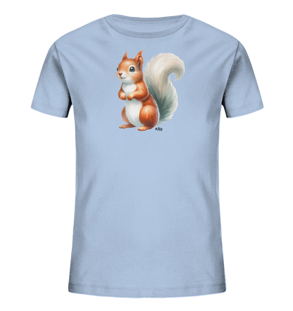 Aufrecht stehendes Eichhörnchen Motiv auf Kinder T-Shirt