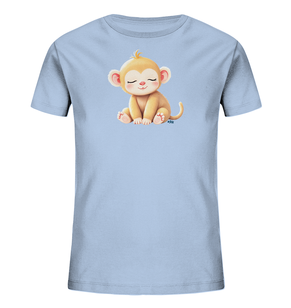 Kinder-T-Shirt mit niedlichem schlafendem Affen-Motiv.