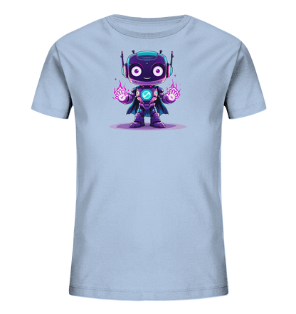 Onlineshop Shirts für Kinder - Das Bild zeigt ein Kinder-T-Shirt in einem hellen Mintgrün. Auf der Vorderseite ist eine niedliche graue Cartoon-Maus mit großen Ohren und pinken Wangen abgebildet. Die Maus sitzt neben der Zahl "4", die in einer goldgelben, leicht geschwungenen Schrift dargestellt ist. Ein kleiner blauer Schmetterling fliegt in der Nähe der Maus und ergänzt das fröhliche Design. Das Motiv ist verspielt und farblich gut auf den Shirt-Grundton abgestimmt.