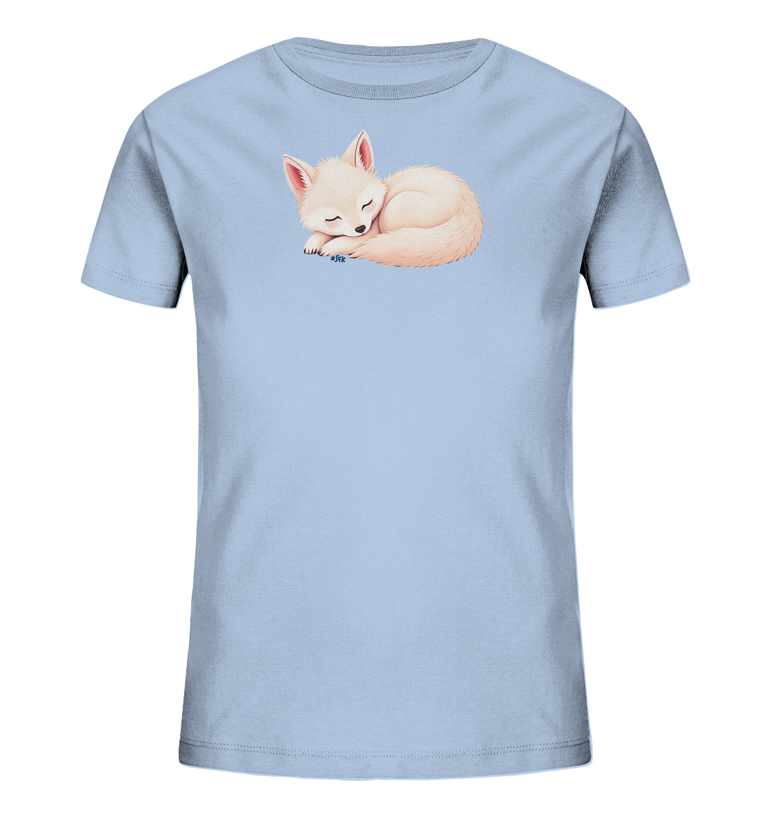 Kinder T-Shirt mit ein zusammengerollter schlafender Fuchs mit geschlossenen Augen