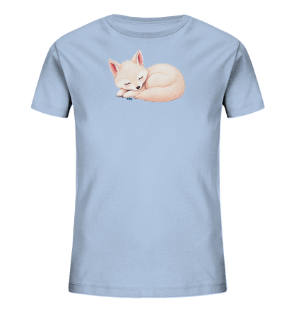 Kinder T-Shirt mit ein zusammengerollter schlafender Fuchs mit geschlossenen Augen
