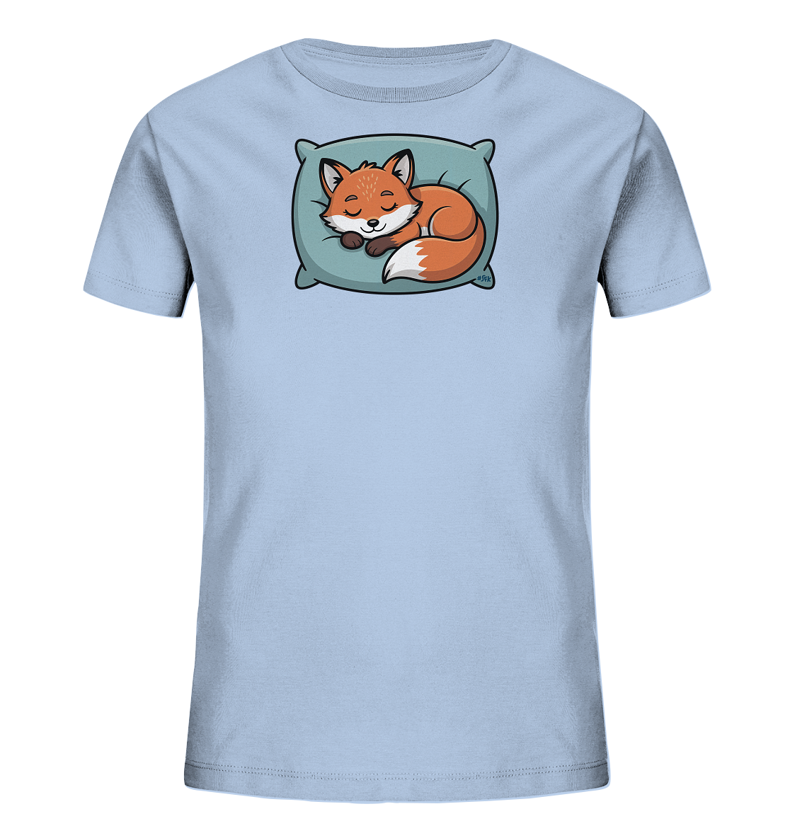 Kinder T-Shirt mit Fuchs schlafend auf Kissen