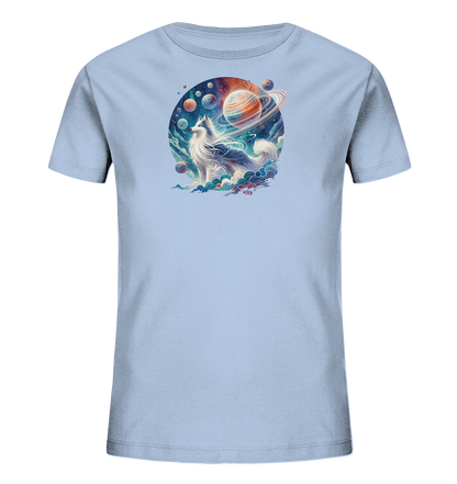 Kinder-T-Shirt mit Hund in einer Galaxie