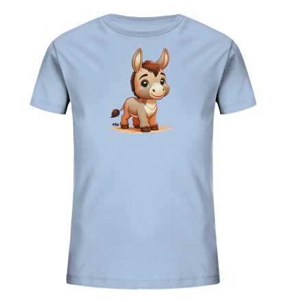 Kinder T-Shirt mit ein freundlicher Esel mit großen blauen Augen