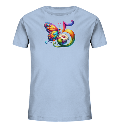 Kinder T-Shirt mit bunter Zahl 5 und Schmetterling