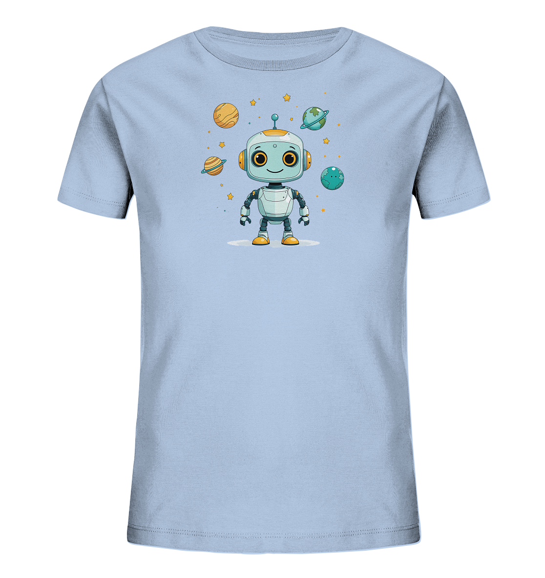 Kinder-T-Shirt | Galaktischer Roboter mit Sternen - Kinder Bio T-Shirt