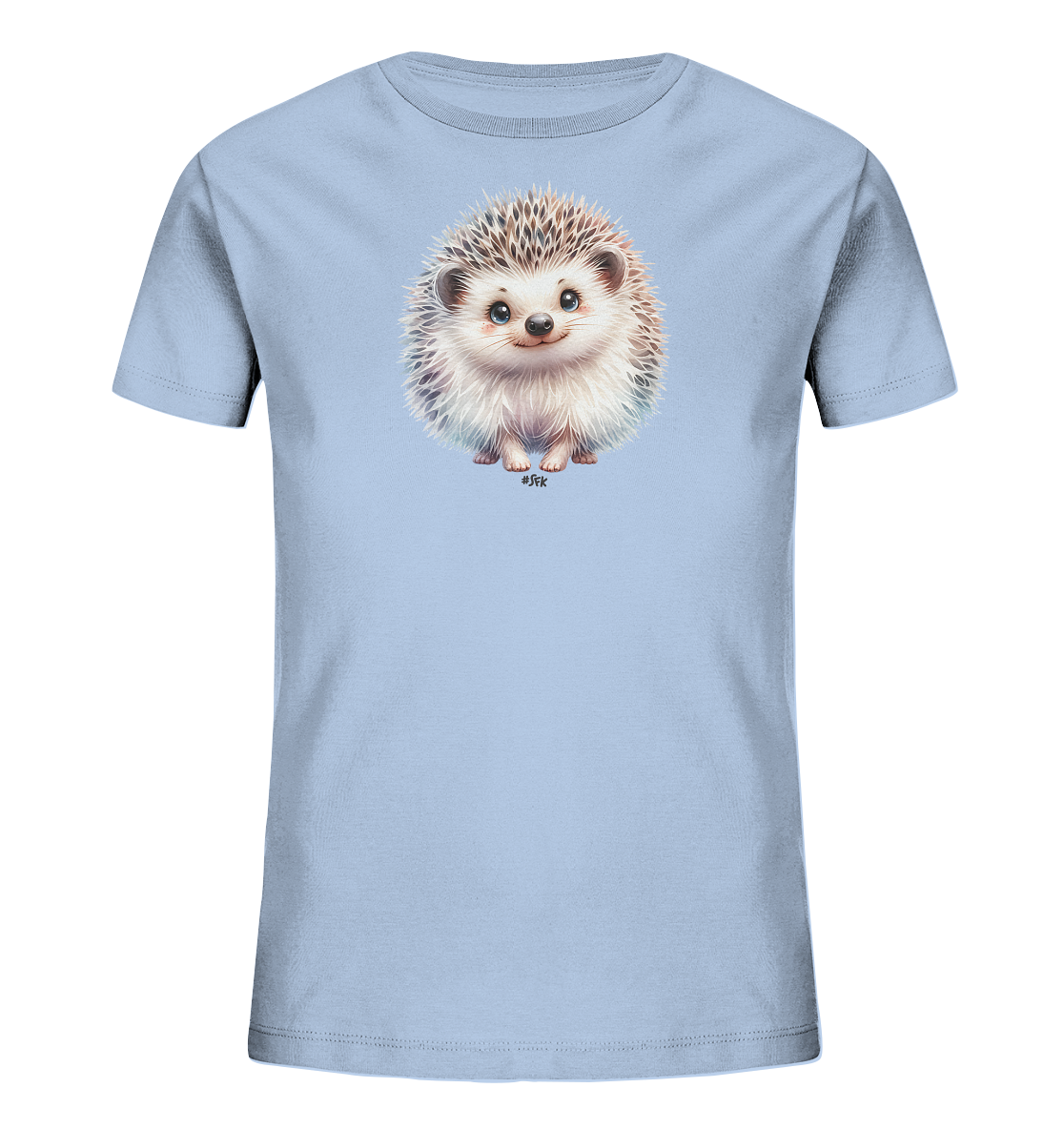 Kinder T-Shirt mit ein kleiner flauschiger Igel mit großen blauen Augen