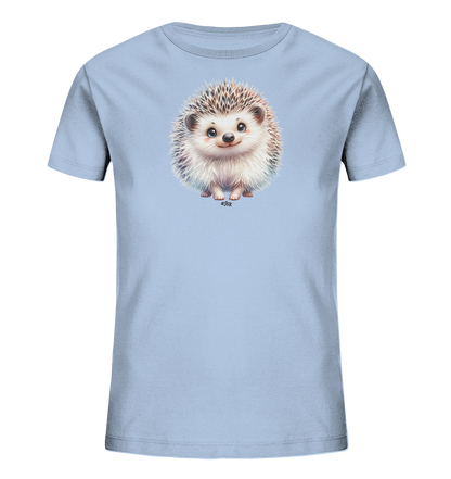 Kinder T-Shirt mit ein kleiner flauschiger Igel mit großen blauen Augen