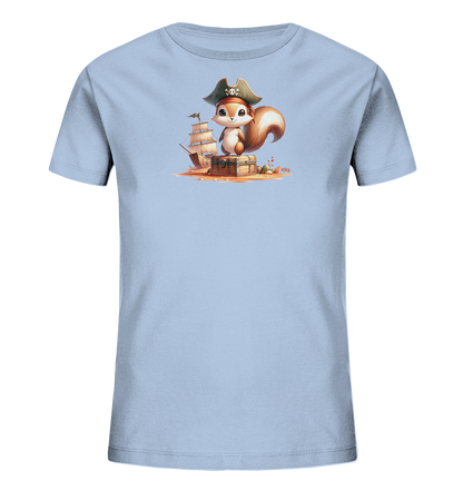 Kinder T-Shirt mit Eichhörnchen als Pirat und Schatztruhe