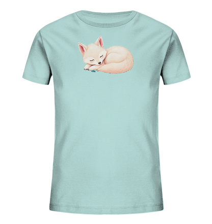 Kinder T-Shirt mit ein zusammengerollter schlafender Fuchs mit geschlossenen Augen
