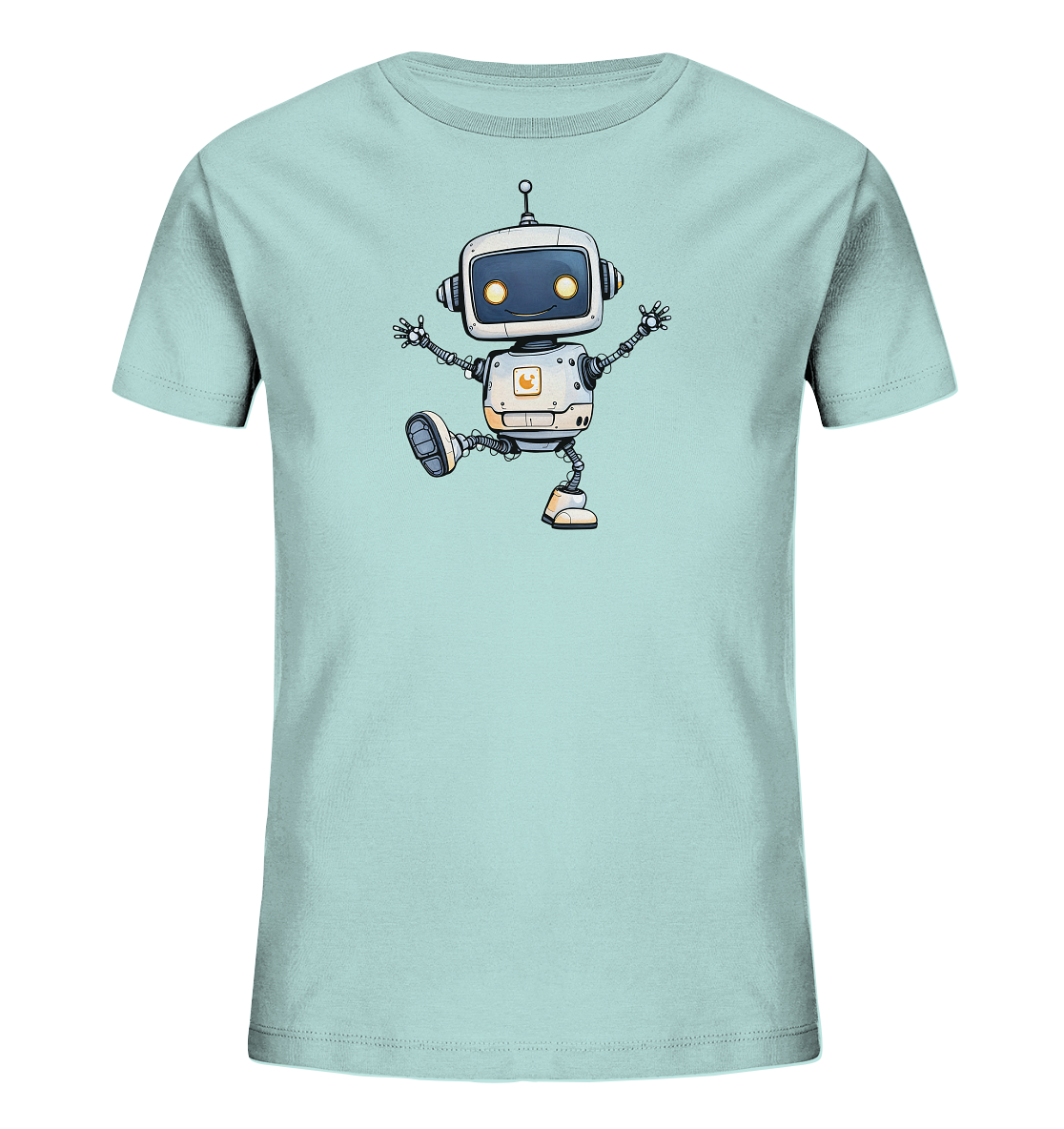Kinder-T-Shirt mit lustigem Roboter-Motiv für kleine Technikfans.