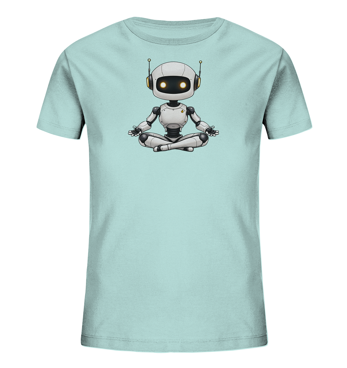Kinder T-Shirt – Meditierender Roboter ganz ruhig