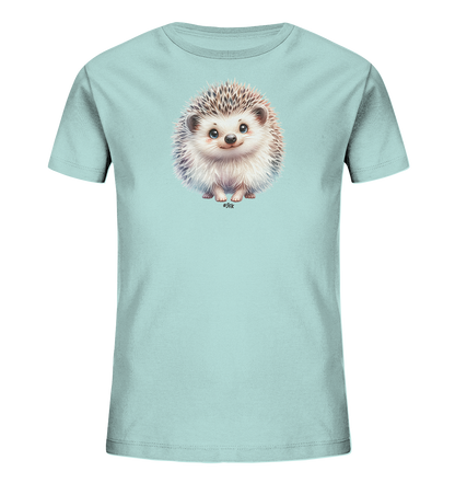 Kinder T-Shirt mit ein kleiner flauschiger Igel mit großen blauen Augen