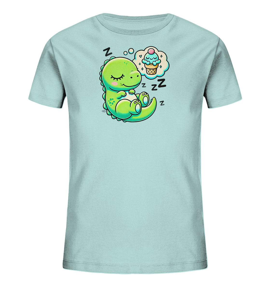 Kinder T-Shirt mit schlafendem Dino und Eiscreme-Traum