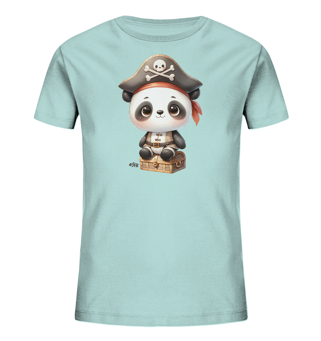 Kinder T-Shirt – Süßer Panda Pirat auf Schatz