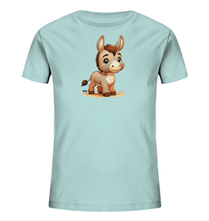 Kinder T-Shirt mit ein freundlicher Esel mit großen blauen Augen
